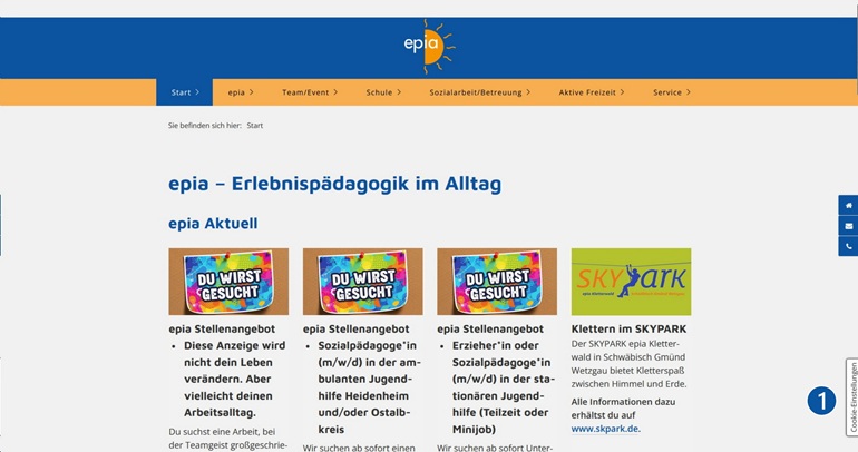 Erklärung zur Webseite von epia – Erlebnispädagogik im Alltag – Cookie-Einstellungen